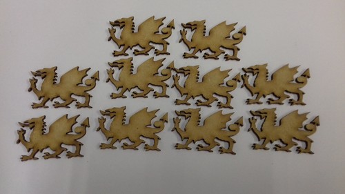 Laser cut welsh dragon - 10,