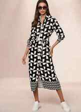 Heine Black & Sand Patterned Shirt Dress  UK 12   (fm135-3)