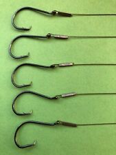 5 X SINGLE PHOXINUS CIRCLE HOOK PIKE TRACES WIRE RIGS ZANDER TREBLE 5 HOOK SIZES