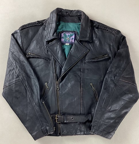 Vintage leather biker jacket - vintage,