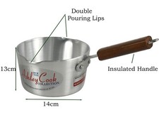 Klassic Aluminium 14cm Milk Pan Tea Pot with Wooden Handle