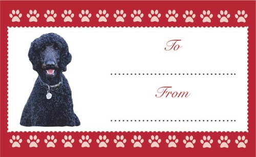 Black poodle dog christmas - black,