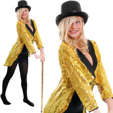 LADIES SEQUIN TAILCOAT DANCE TROUPE SCHOOL WOMENS GIRLS COSTUME GLITTER