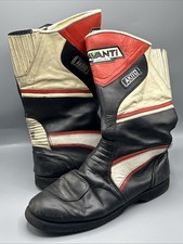 Akito Motorcycle Boots Avanti Super Pro Leather Black Red White Mens UK Size 12