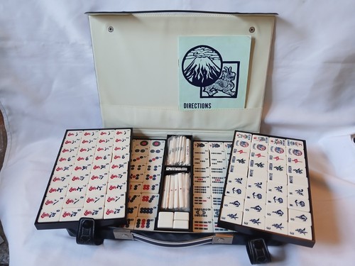 Mahjong set 148 white back - mahjong,