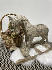 Large Antique Carved Indian Wooden Rocking Horse