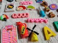 Approx 100 Vintage Erasers Rubbers Retro Collectibles Gommes Mostly 80s