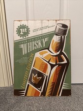Wooden Wall Mounted Whisky Sign | 16 Inch | Man Cave| Bar Home Decor.