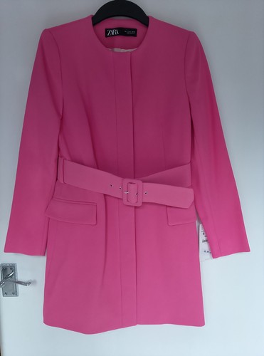Zara pink belted blazer - zara,