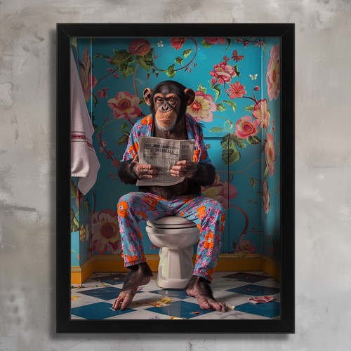 Chimp wall art - wall,