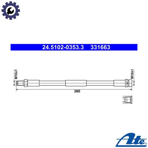 Brake hose 5102 - hose, 24.5102-0353.3