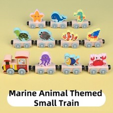 Thomas` Wooden Magnetic Number Train Set Educational Railway Cars Learning Toy