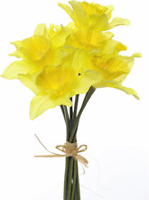 Floristrywarehouse Artificial Silk Daffodils Bunch 9 Stems Realistic Yellow Daff
