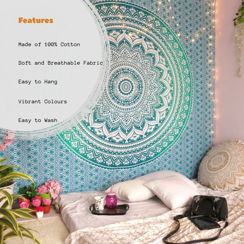 Green mandala wall hanging - wall,