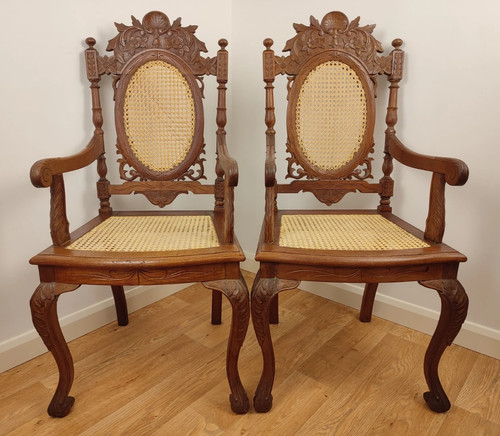 Medallion carver chairs oak - carver, chairs,