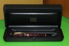 Vintage Boxed Burgundy Marble GT Parker Centennial Duofold Fountain Pen 18k Nib.