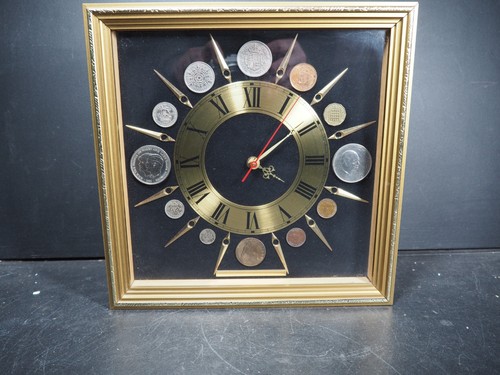 Vintage square wall clock - wall, with