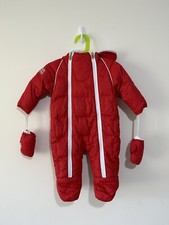 Ferrari Snowsuit Age 6 Months Fleece Lined Attached Mittens Hooded Down Filled