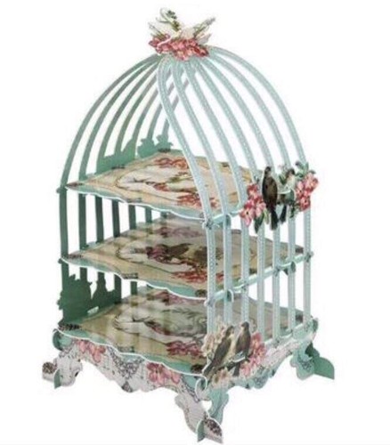 Floral cupcake stand - floral, birdcage