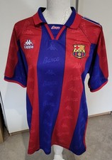 BARCELONA VINTAGE HOME FOOTBALL SHIRT 1995-1997. SIZE ADULT MEDIUM