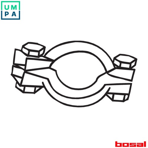 Clamping piece exhaust system - piece,