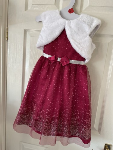 Burgundy dress with white - with,