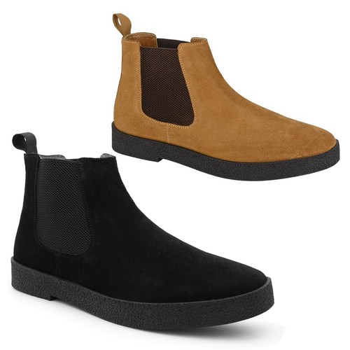 Mens suede leather chelsea - leather,