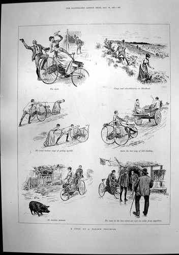 Antique old print - print, tour