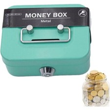 Metal Cash Box with Coin Slot Coin Saving Box Durable Money Box