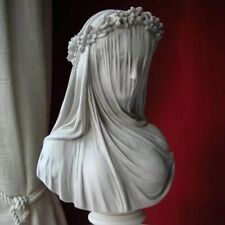 Abstract Veiled Maiden Bust Statue Vintage Resin Sculpture  Home Aesthetics