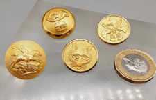 Vintage Gilt Metal Livery Buttons - Fox Hunting Hunting Horn, Fox Hounds 20-22mm