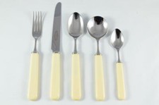 New Genuine Cream Handled 5 Piece Place Setting Mirror Finish Made In Sheffield