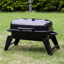 Compact Outdoor Grill - Oil Drum Tabletop Barbecue for Camping