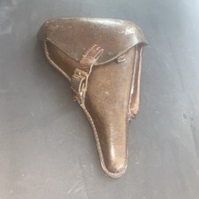 WW1 ORIGINAL LUGER BROWN LEATHER HOLSTER DATED 1917 WITH MAKERS STAMP BERLIN SO