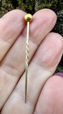 Antique 9ct Solid Gold Ball Stick/Lapel Pin