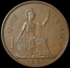 UK One Penny 1937 George VI