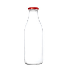 1L Glass Milk Bottle and Lid
