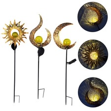 Solar Sun/Moon/Flame LED Glass