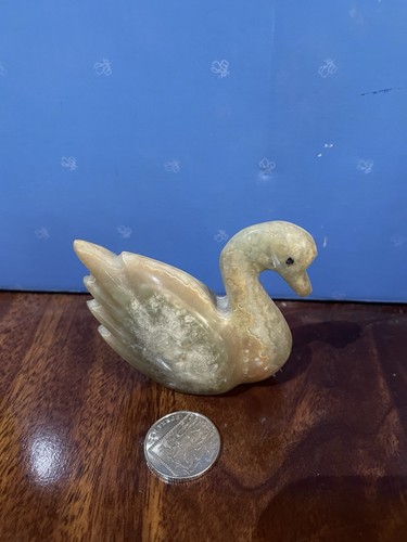 Vintage swan green onyx stone - vintage,