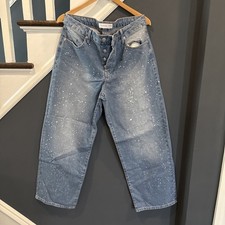 Topman Men's Super Wide Leg Denim Paint Splatter Patter Jeans 32x32 NEW