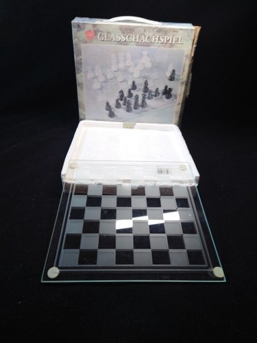 Small glass chess set - glass, board