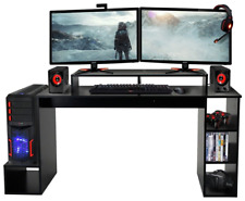Home Gaming Desk - Black | Computer Study Table PC Workstation Office Furniture