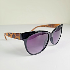 Tatler black and brown animal print cat eye sunglasses for women.
