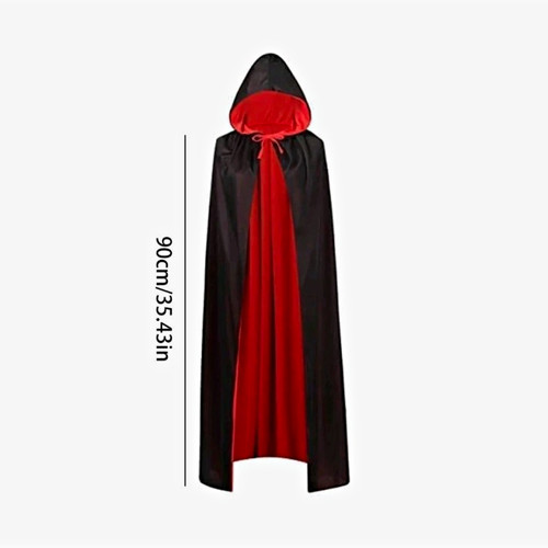Black red fabric hooded - fabric,