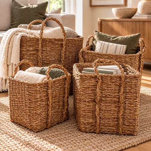 Woven square seagrass flexible - seagrass,