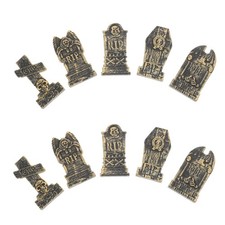 10 Pcs Halloween Small Ornaments Graveyard Tombstones Decorations