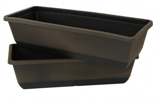 Brown trough plant pot - brown,