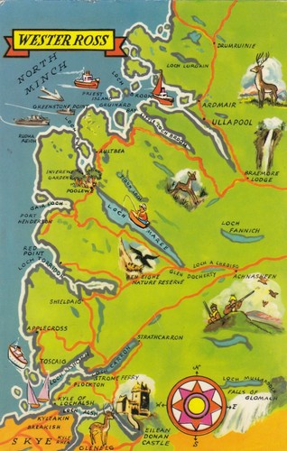 Postcard map wester ross pu - map, of