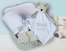 New Baby Boy Gifts Set Blue Deer Fawn Baby Hamper Baby Shower Gifts Boy New Born