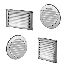 Stainless Steel Louvre Air Vent Grille Cover Metal Duct Ventilation Flat Circle